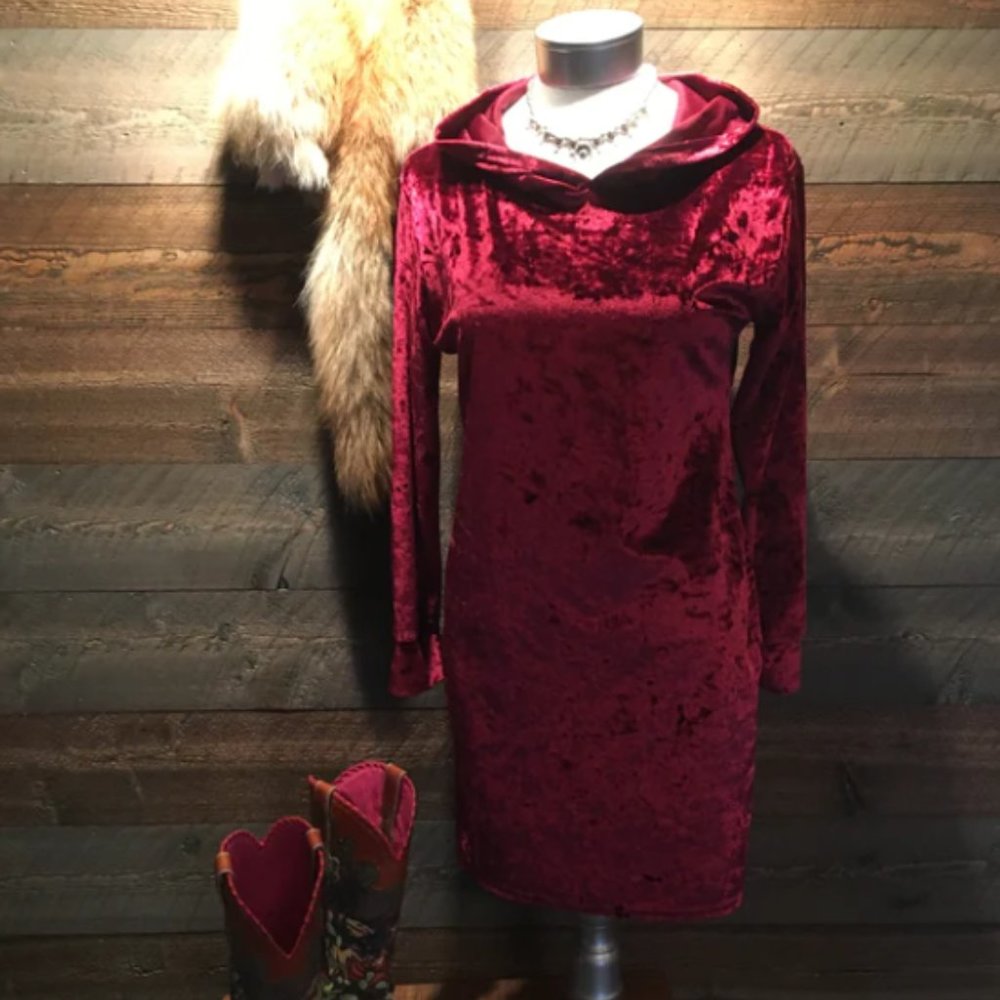 VELVET HOODED TUNIC